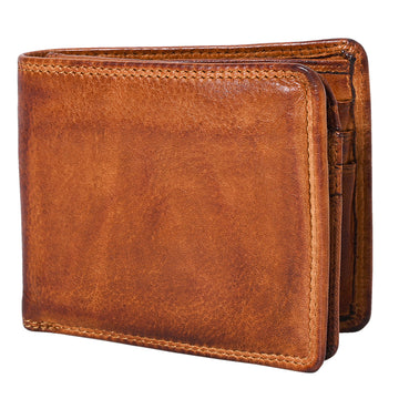 Spaghetti Western Swc442Tan Wallet Vintage Handmade Drum Dyed Genuine European Cowhide Leather Women Bag Western Handbag Purse